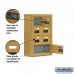Salsbury Cell Phone Storage Locker - 4 Door High Unit (5 Inch Deep Compartments) - 6 A Doors and 1 B Door - Gold - Surface Mounted - Resettable Combination Locks